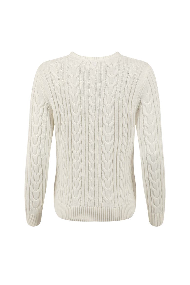 Amberise Crew Neck Cable Knit Jumper, Alternate, color, Light Cream