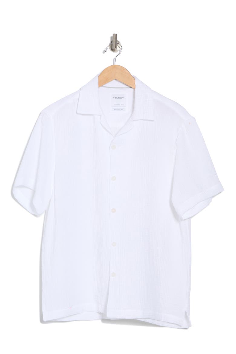 Relaxed Fit Knit Camp Shirt, Alternate, color, OFF WHITE
