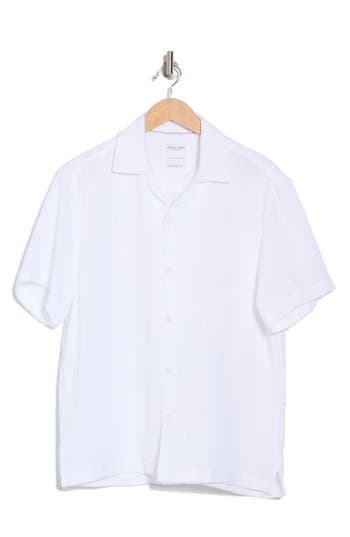Denim And Flower Relaxed Fit Knit Camp Shirt In White