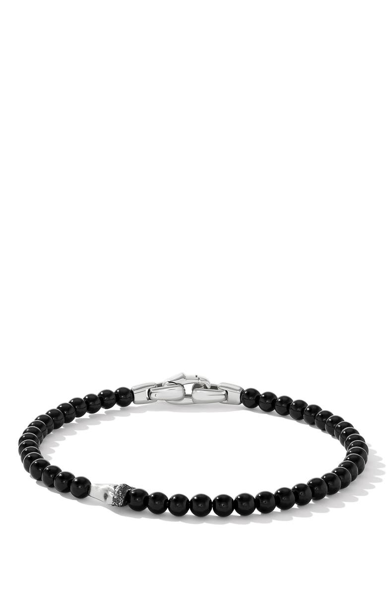 David Yurman Men's Beaded Shark Tooth Pendant Bracelet, Main, color,