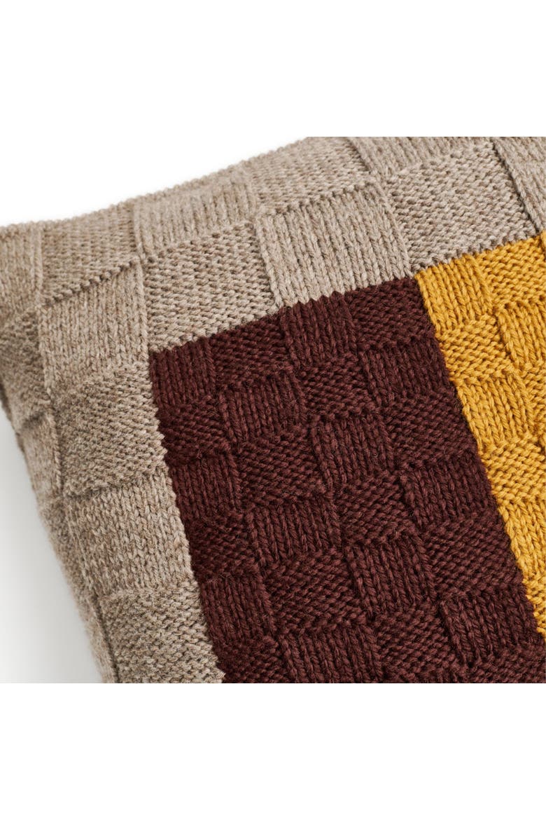 Andes Hand Knitted Large Wool Pillow Cover, Alternate, color, Topaz Brown