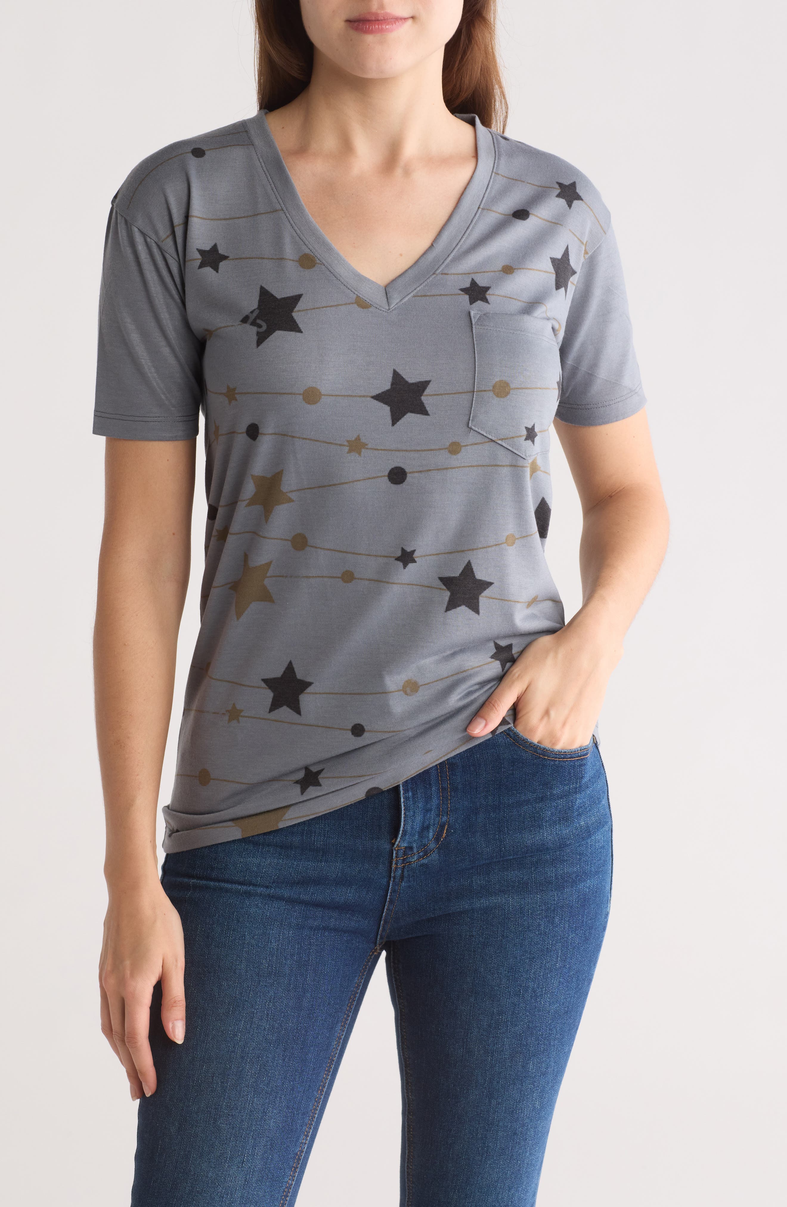 GO COUTURE Deep V-Neck Boyfriend T-Shirt