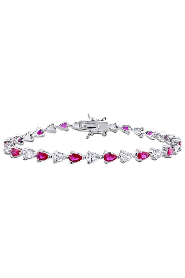 Red Cubic Zirconia & Created Sapphire Bracelet, Main, color, Cubic Zirconia