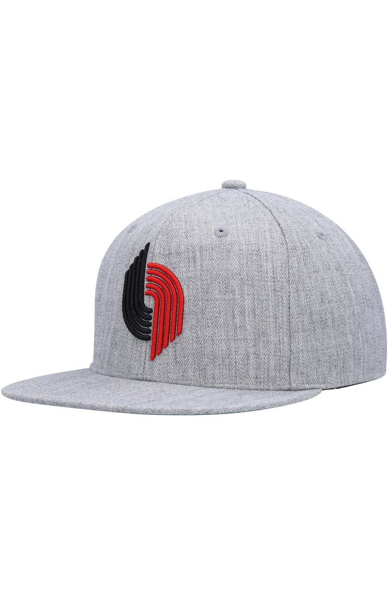 Mitchell & Ness Men's Mitchell & Ness Heather Gray Portland Trail Blazers Hardwood Classics 2.0 Snapback Hat, Main, color, Heather Gray