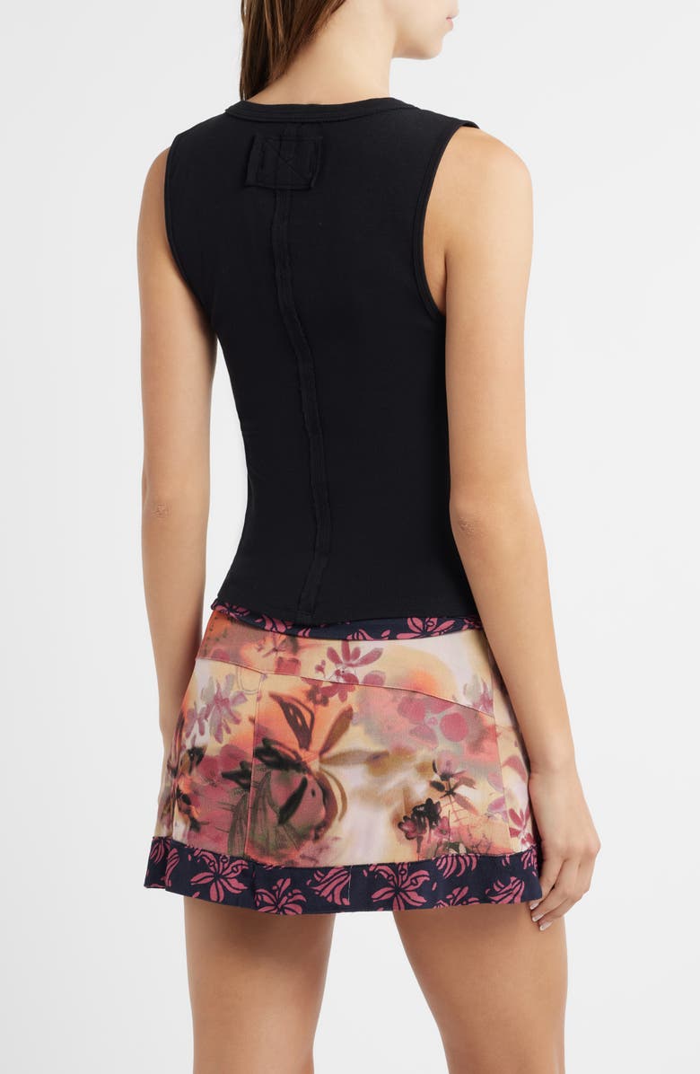 Free People Jamie Rib Tank, Alternate, color, Pitch Black