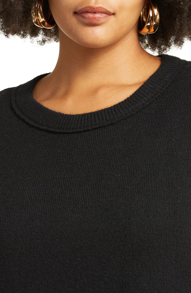 Open Edit Asymmetric Side Slit Hem Tunic Sweater, Alternate, color, 