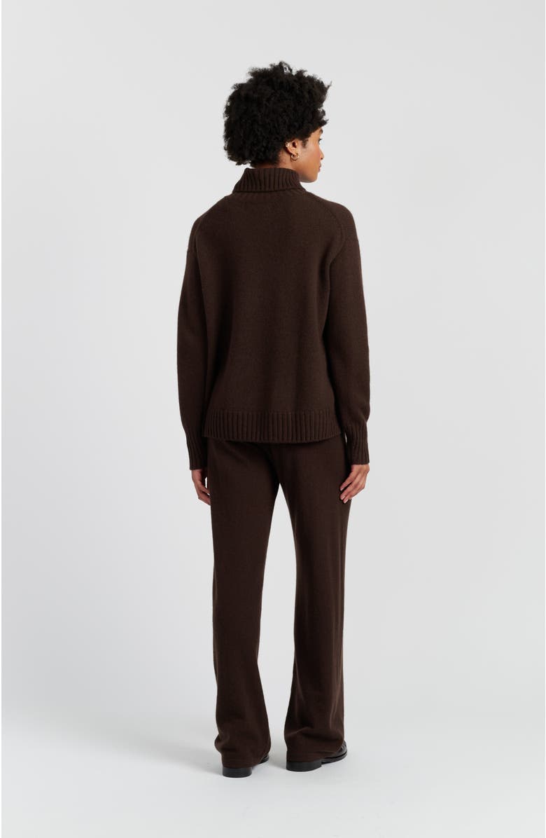 Chinti & Parker Pure Cashmere Relaxed Rollneck Sweater, Alternate, color, Chocolate