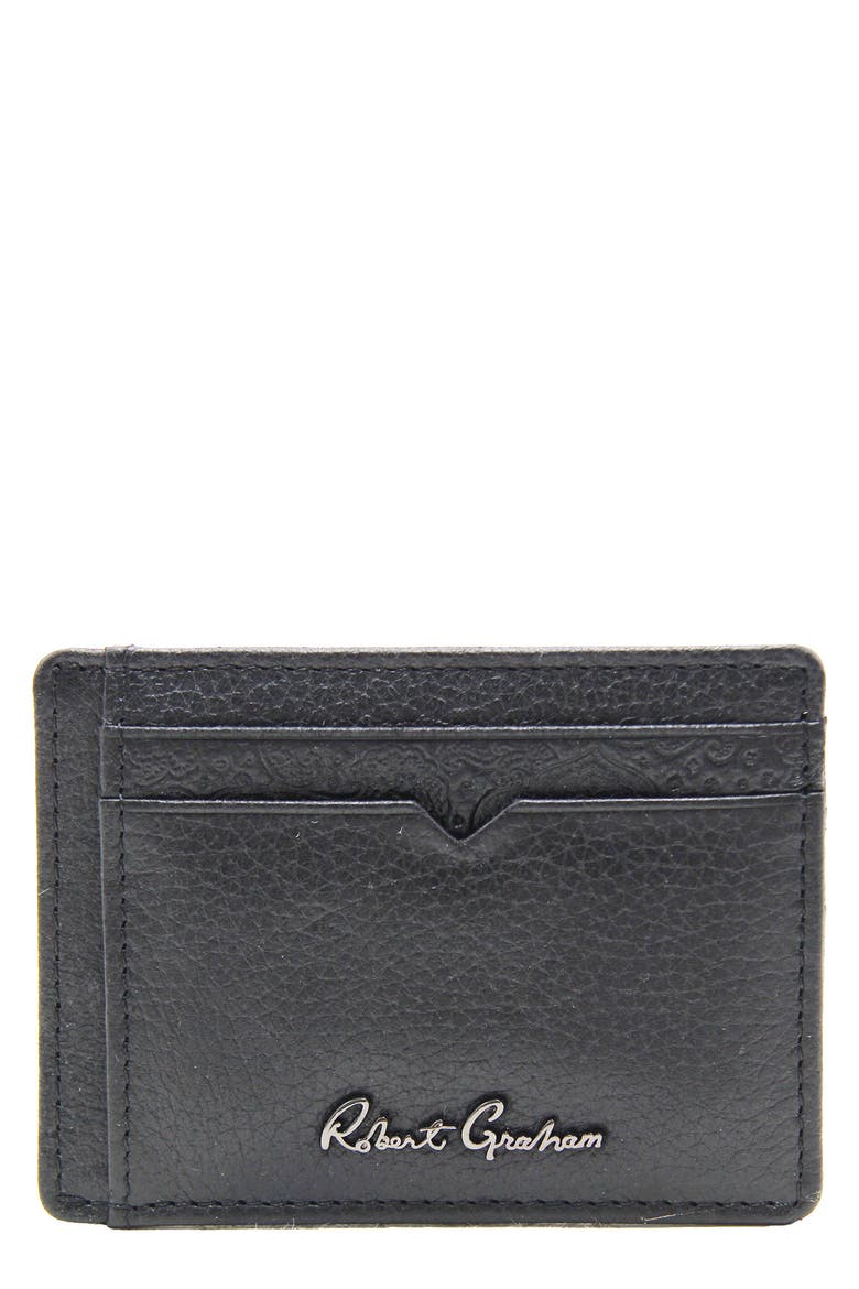 Arvo Leather Card Case, Main, color, BLACK