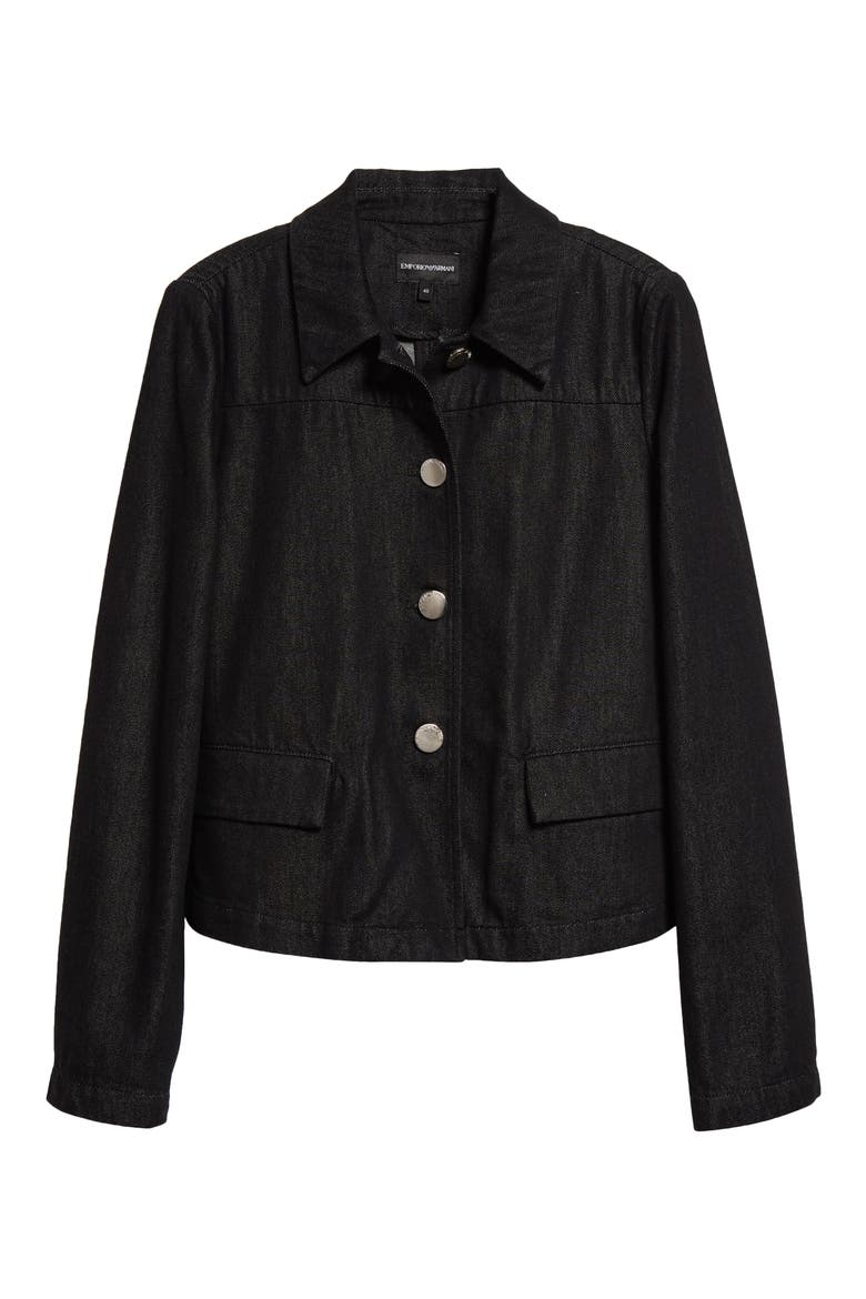 Denim Jacket, Alternate, color, SOLID BLACK
