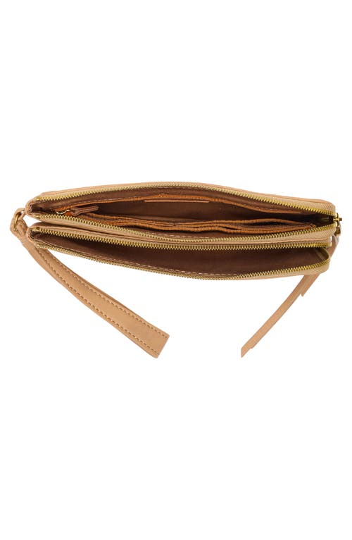 Hobo Dayton Leather Wristlet In Sand