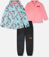 Deux par Deux 3-in-1 Two-Piece Mid-Season Outerwear with Solid Pants Set