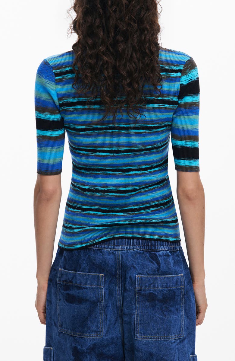 Desigual Rib Stripe Henley, Alternate, color,