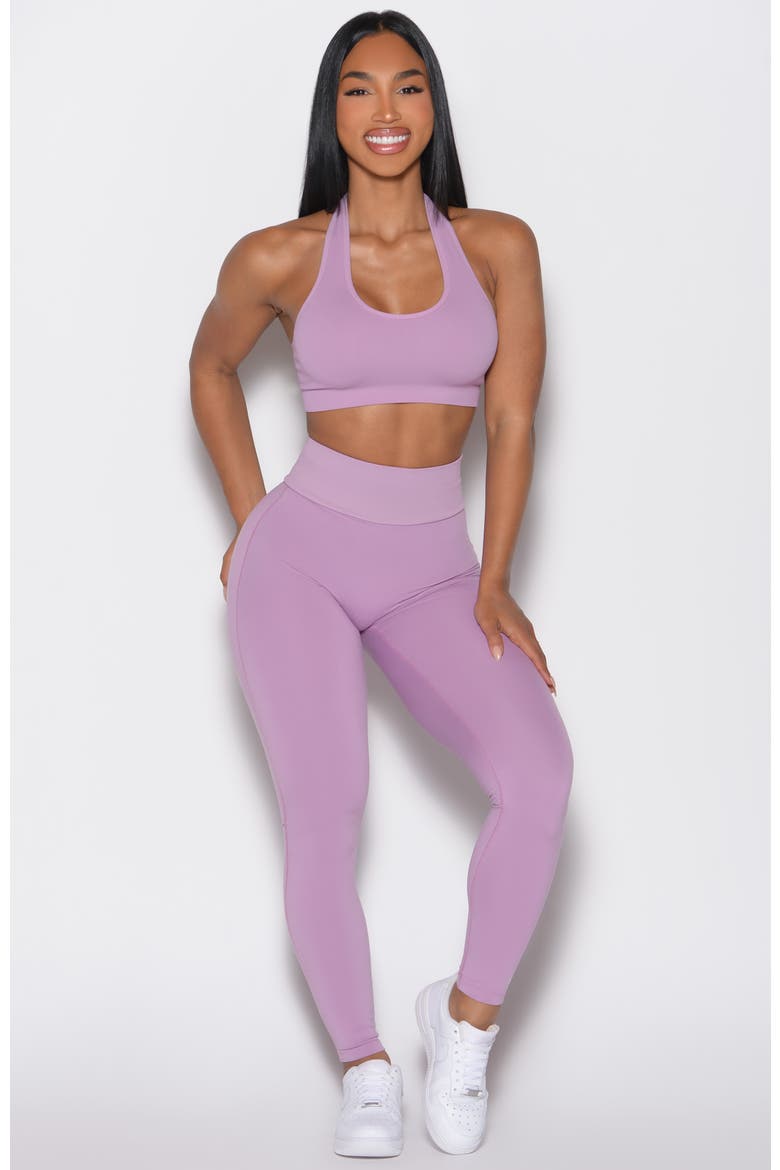 Rib Backless Bra, Alternate, color, Smokey Grape