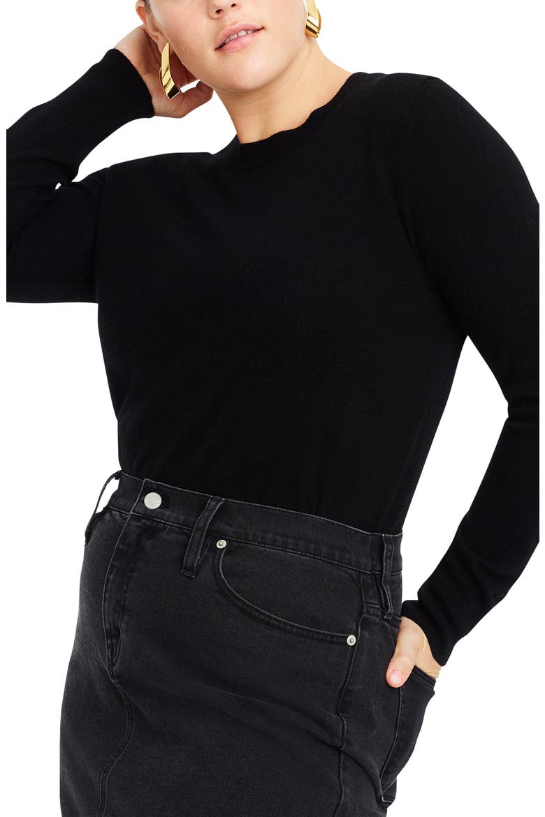 Crewneck Cashmere Sweater, Alternate, color, BLACK