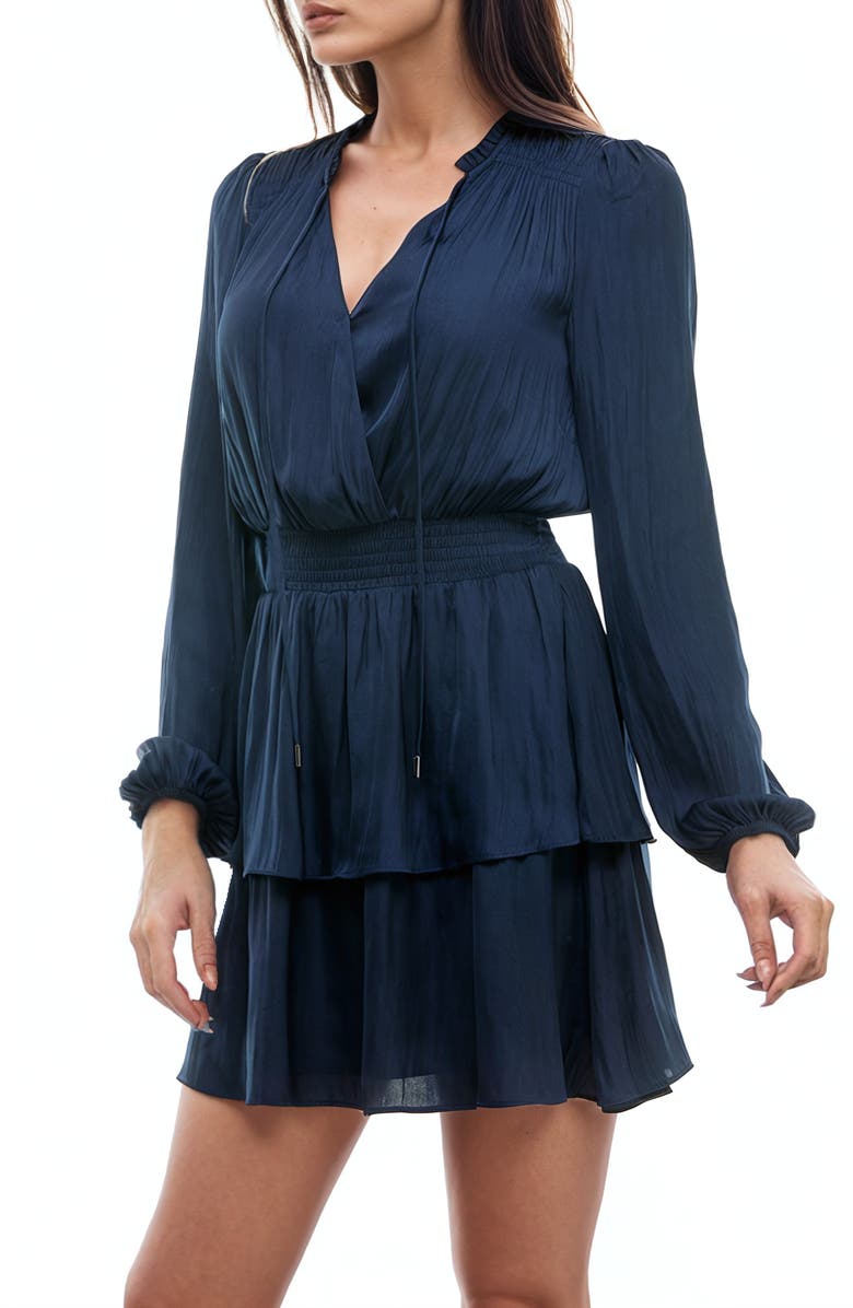 Socialite Long Sleeve Tiered Minidress, Alternate, color,