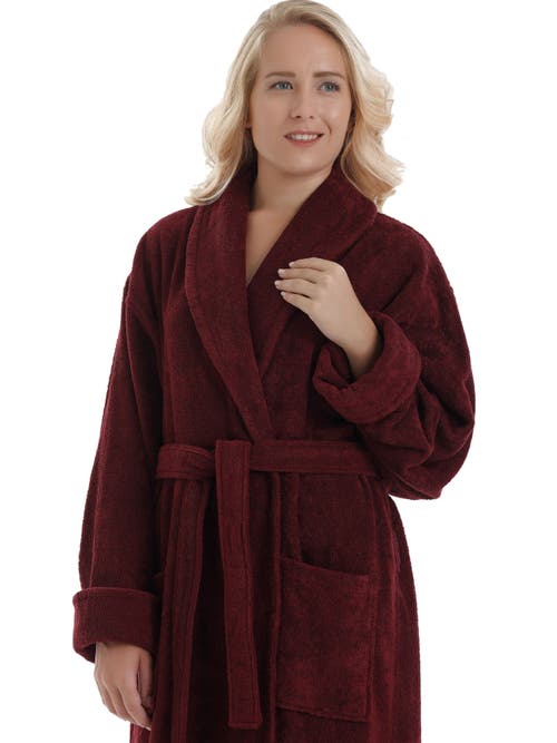 Arus Optimus Long Cotton Bathrobe For Women In Red