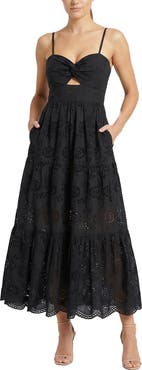 Change of Scenery Jillian Embroidered Eyelet Tiered Maxi Dress