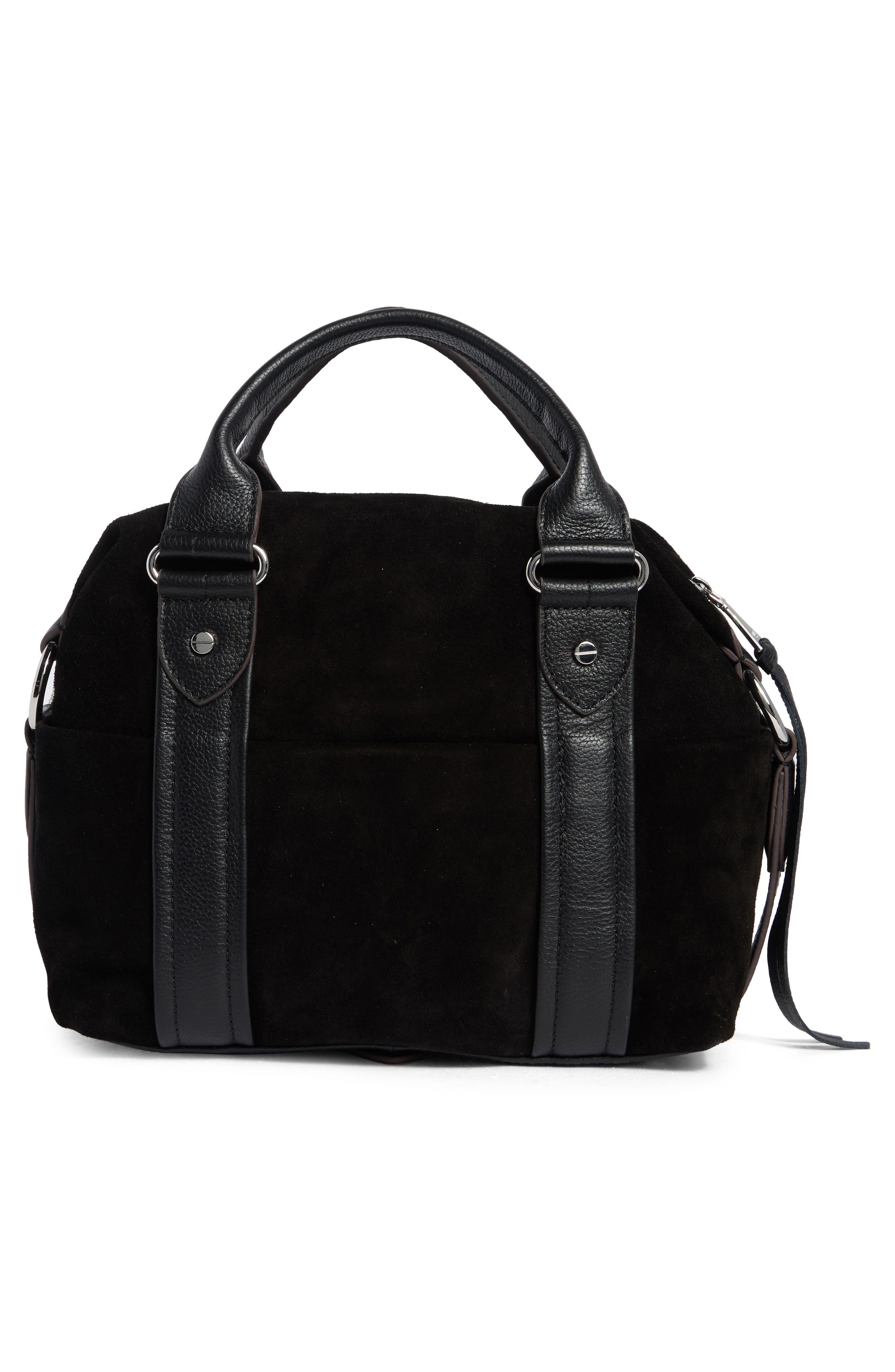 AIMEE Sierra Satchel Bag, Alternate, color, Black Suede