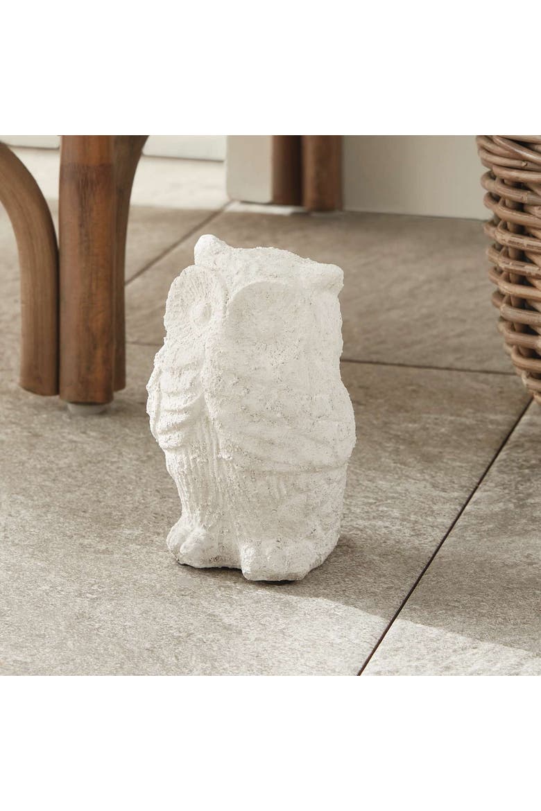 Weathered Garden Owl, Alternate, color, White