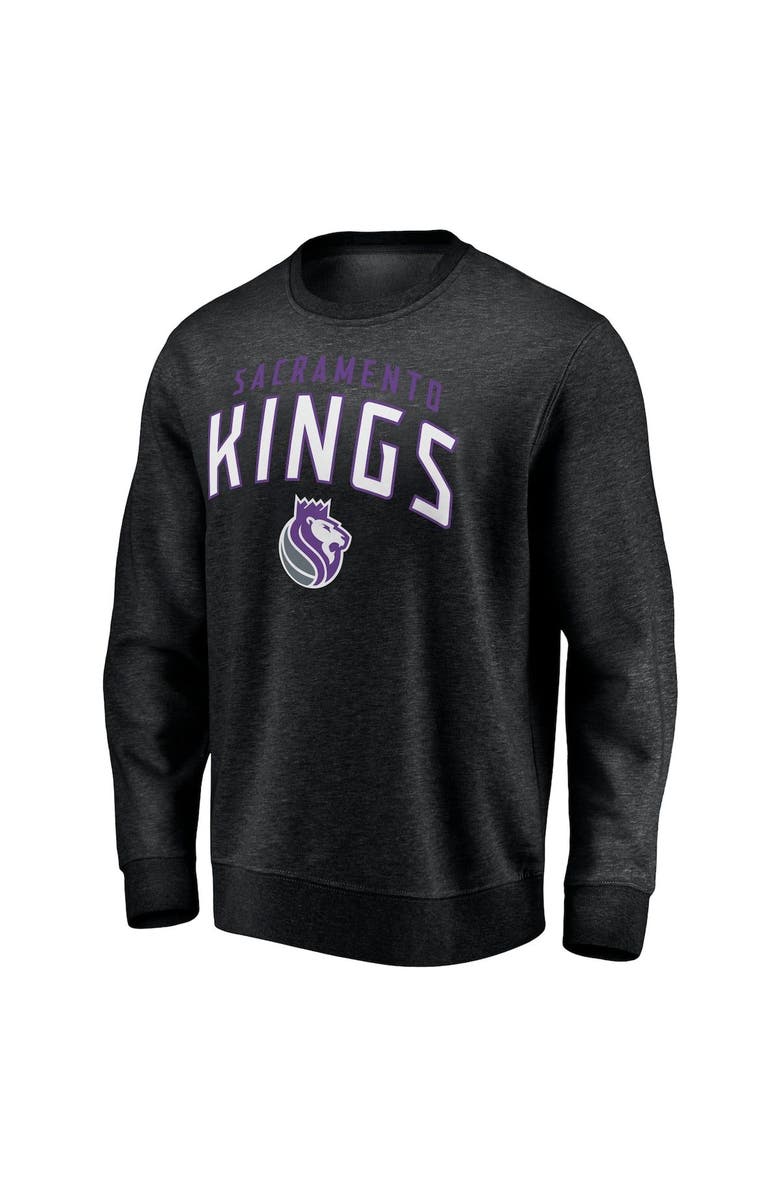 FANATICS Men's Fanatics Branded Heathered Black Sacramento Kings Game Time Arch Pullover Sweatshirt, Alternate, color,
