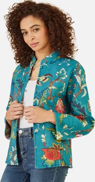 Yumi Floral Reversible Cotton Quilted Jacket