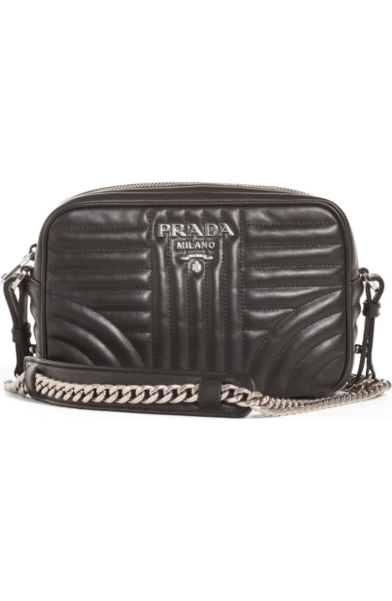 Prada Small Quilted Leather Camera Bag, Main, color,