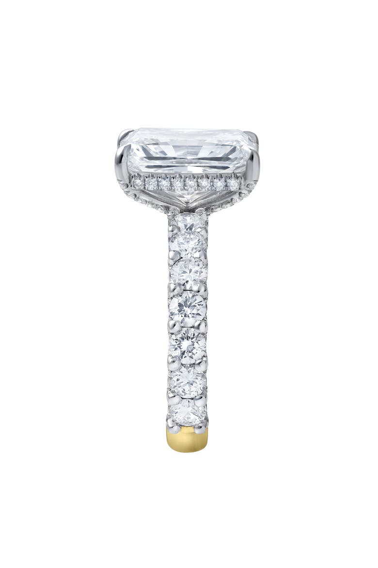 Maelis 14K Gold Radiant Lab Grown Diamond Hidden Halo Engagement Ring - 7.45 Cts, Alternate, color, 14K Yellow Gold