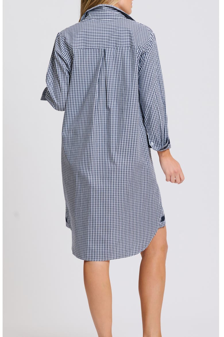 Winnie Gingham Cotton Shirtdress, Alternate, color, FRENCH NAVY