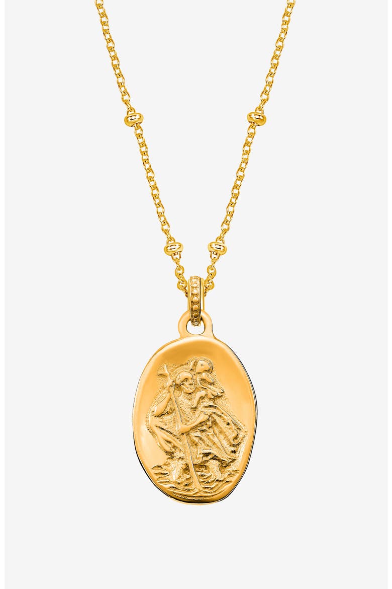St. Christopher Talisman Necklace, Main, color, Yellow Gold Vermeil