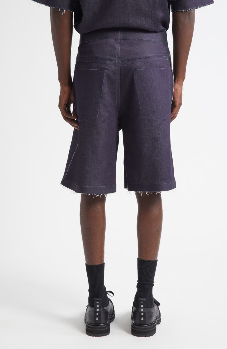 Marni Trompe l'Oeil Stretch Denim Bermuda Shorts, Alternate, color, Blue/ Black