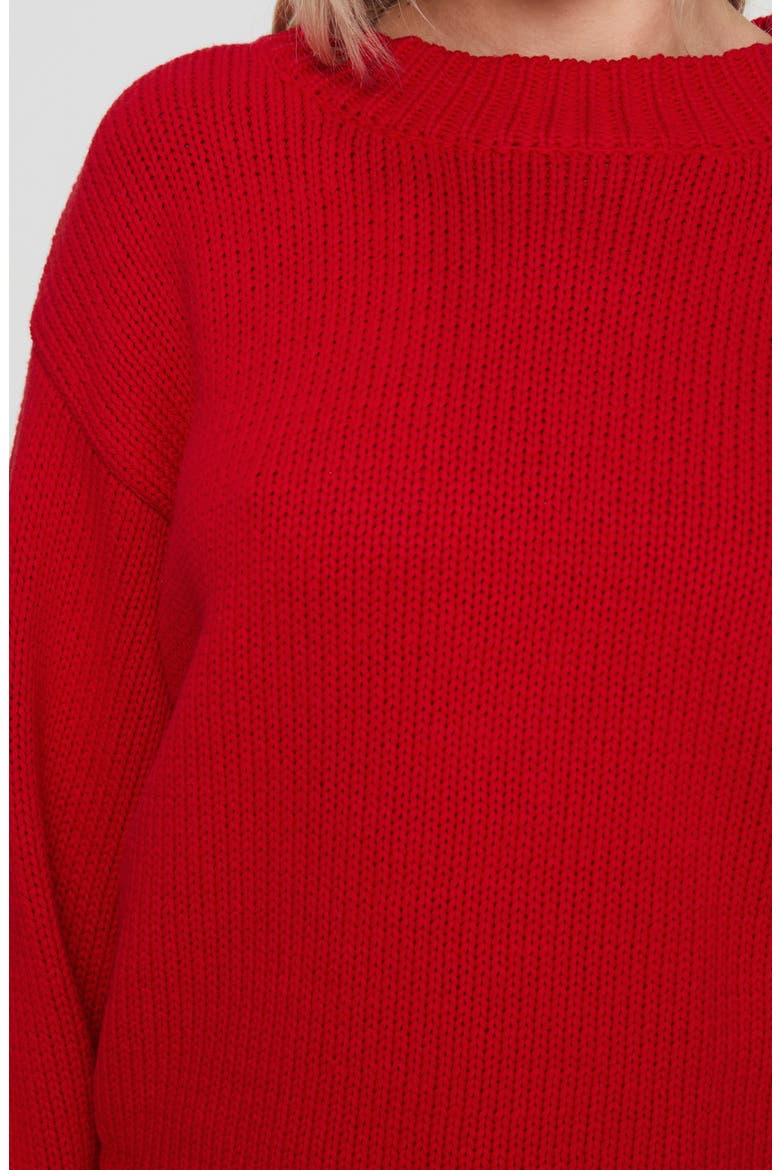 Harmony Balloon Sleeve Sweater, Alternate, color, RED