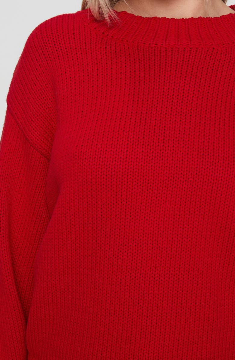 Princess Polly Harmony Balloon Sleeve Sweater, Alternate, color, Red