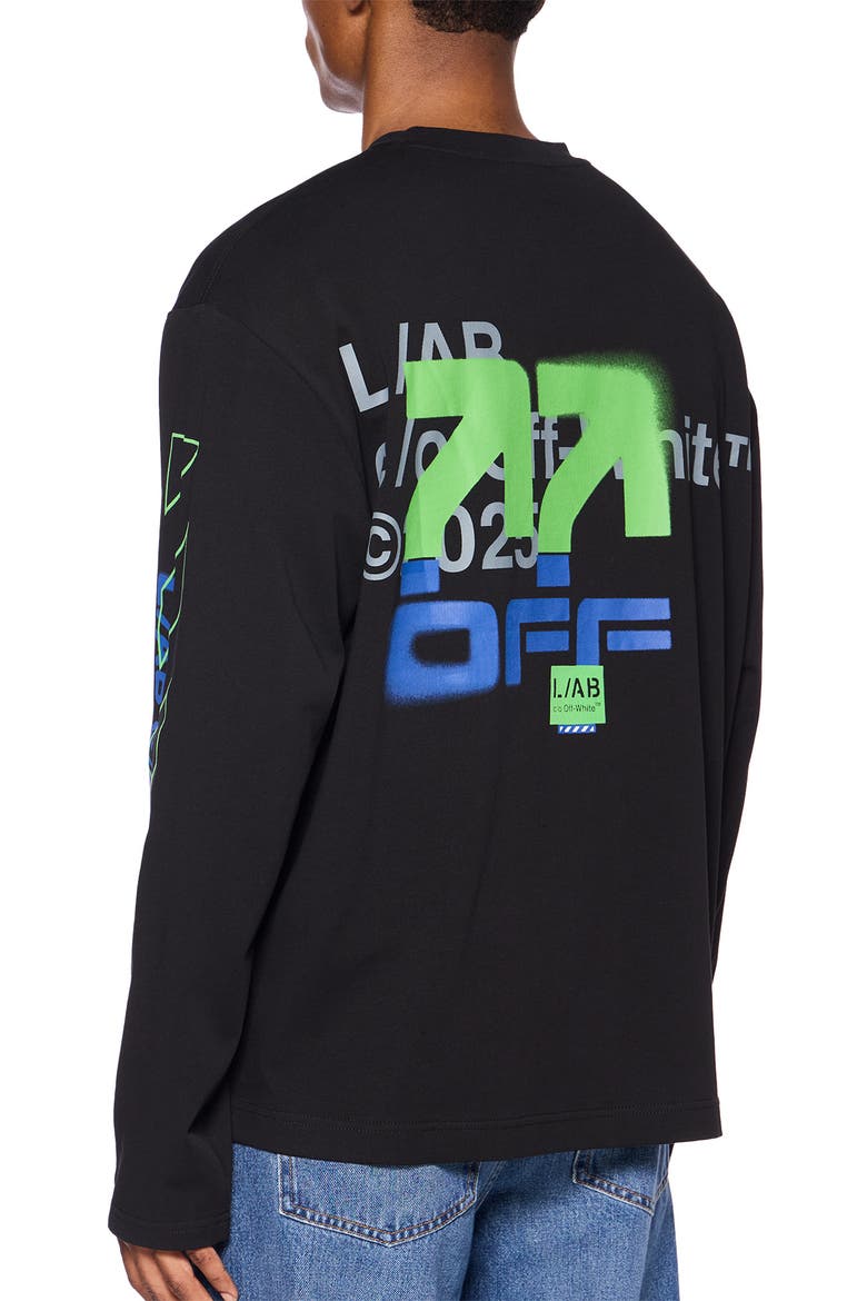 Off Active Long Sleeve Cotton Graphic T-Shirt, Alternate, color, BLACK