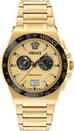 Versace Greca Reaction Chronograph Goldtone Bracelet Watch, 43mm