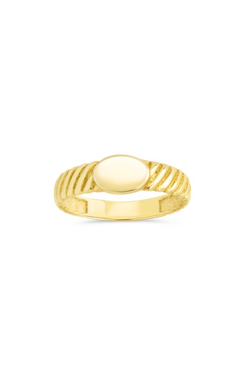 Dixie Ribbed Signet Ring