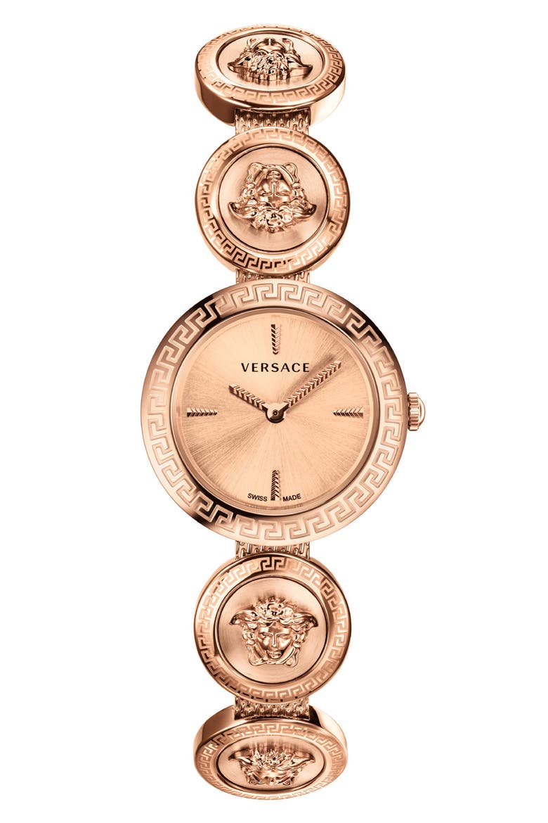Medusa Stud Icon Bracelet Watch, 28mm, Main, color, ROSE GOLD