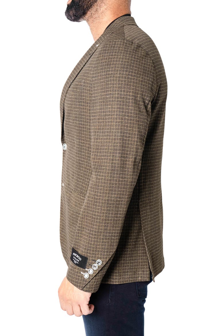 Descartes Unconstructed Check Vortex Brown Blazer, Alternate, color, BROWN