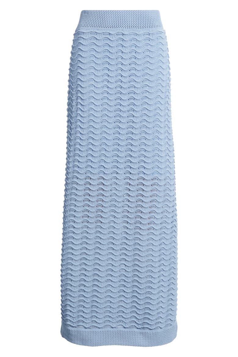Wave Pointelle Knit Skirt, Alternate, color, BLUE HERON