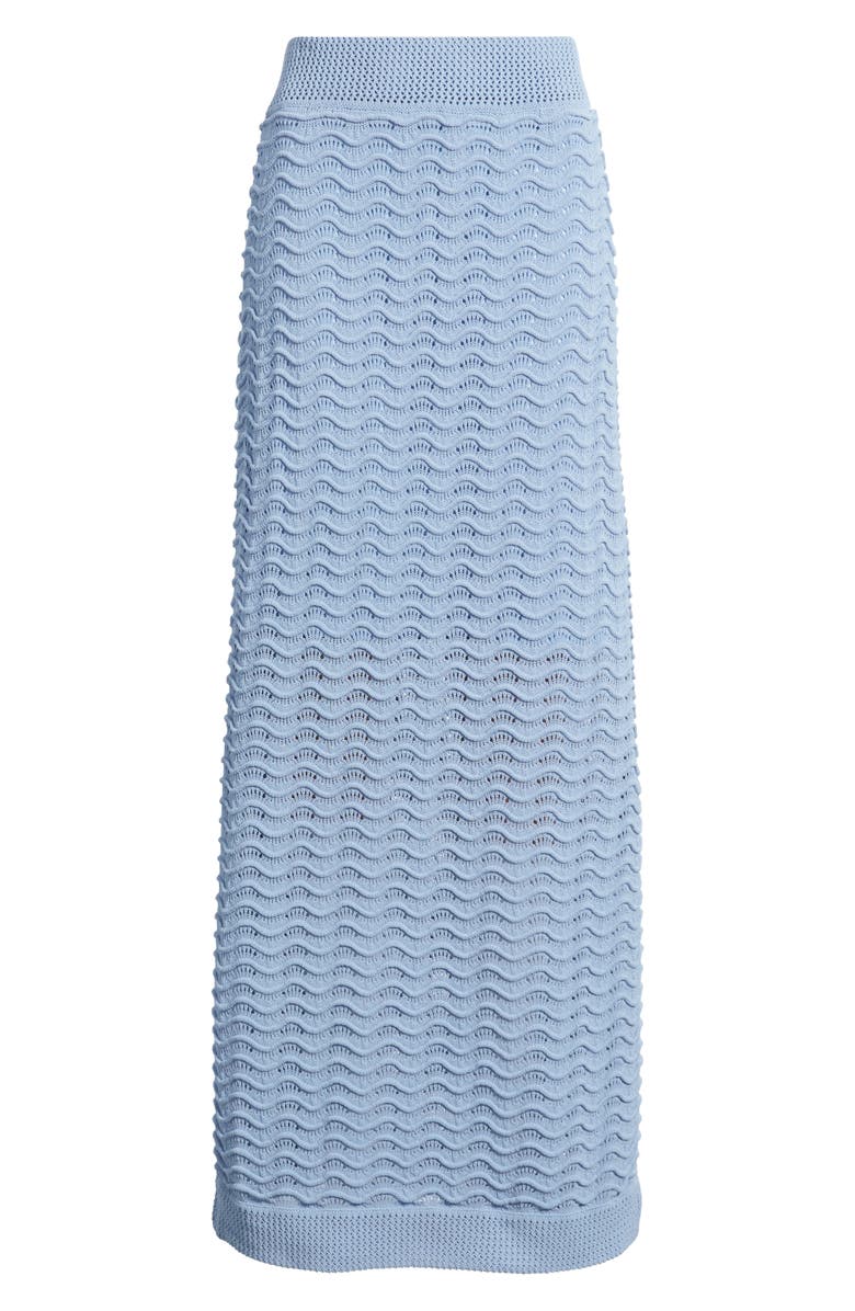 Bernardo Wave Pointelle Knit Skirt, Main, color, Blue Heron