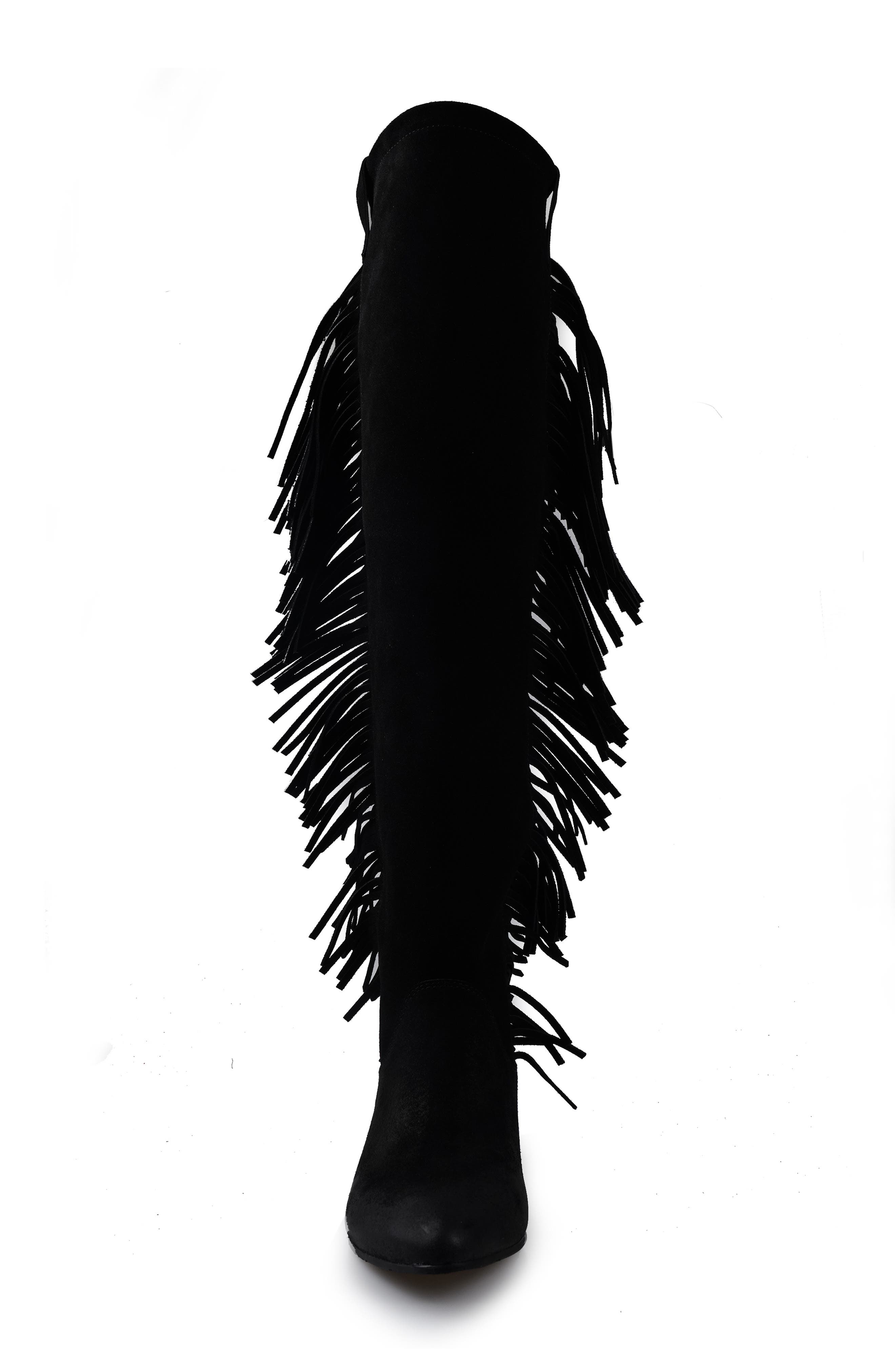 ZIGI Brooklynne Knee High Wedge Boot, Alternate, color, Black Suede