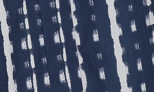 Calvin Klein Short Sleeve Cotton Shirtdress In Indigo Mul