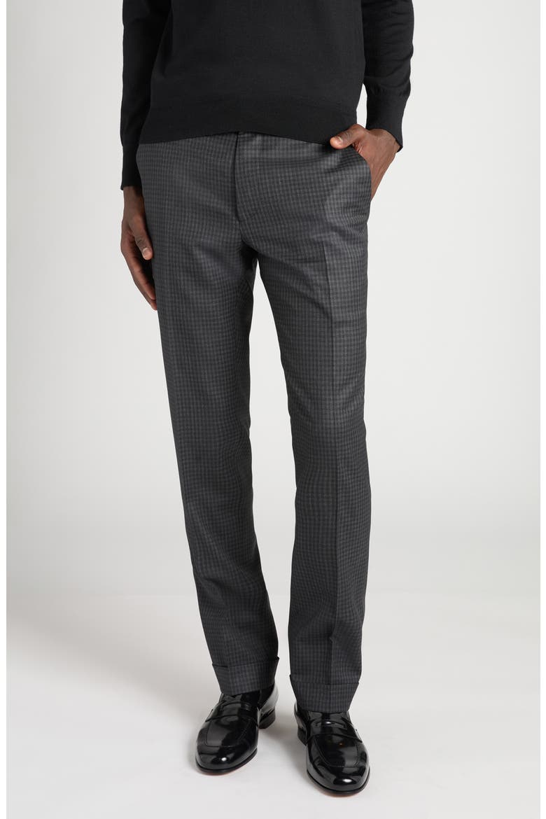 Dyllan Gingham Virgin Wool Suit, Alternate, color, TAZ DARK GREY