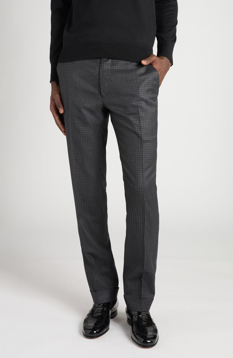 TOM FORD Dyllan Gingham Virgin Wool Suit, Alternate, color, Taz Dark Grey