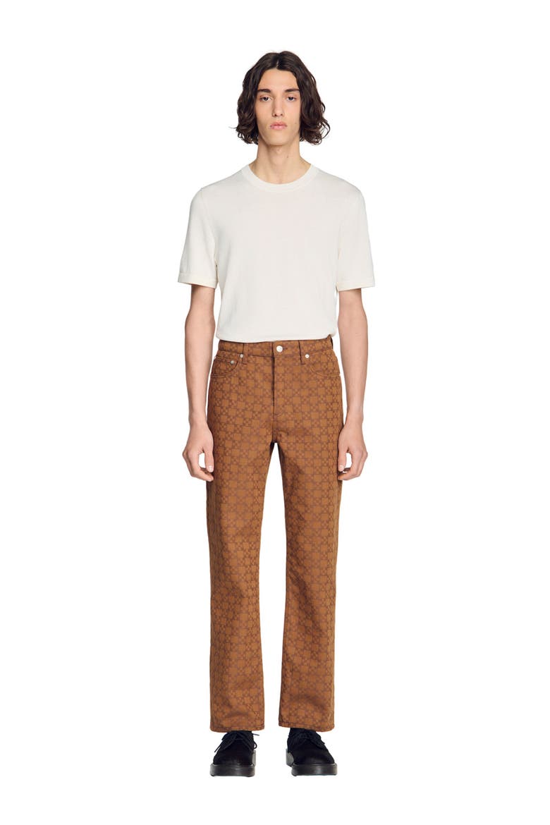 Square Cross motif jeans, Alternate, color, Tobacco brown