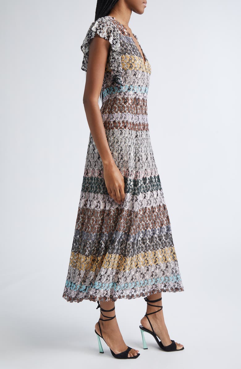 Missoni Knit Metallic Lace Maxi Dress, Alternate, color, Beige Multicolor Tones