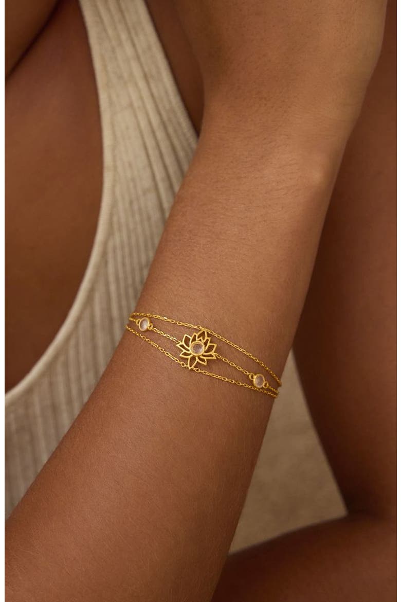 Transformed by Love Lotus Bracelet, Alternate, color, Metallic Gold