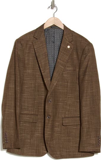 Slim Fit Grid Plaid Blazer