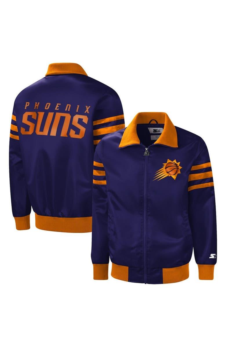 STARTER Men's Starter Purple Phoenix Suns The Captain II Full-Zip Varsity Jacket, Main, color, Purple