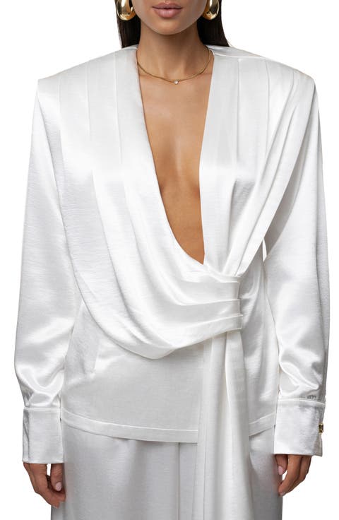 Statement Satin Drape Top