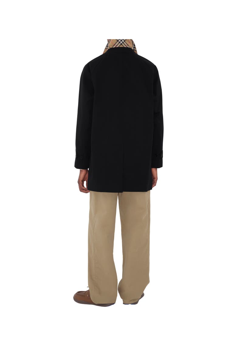 Burberry Short Camden Heritage Car Coat, Alternate, color, Black